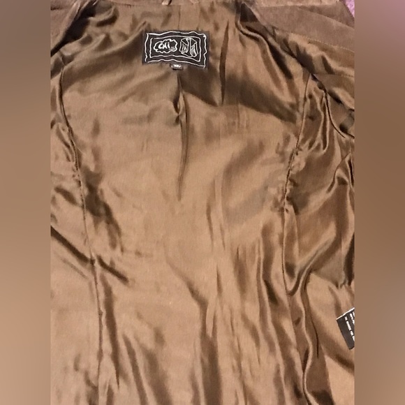 Staggered hem, bell sleeves, studded brown suede jacket CHI by Carlos Falchi - Picture 3 of 10